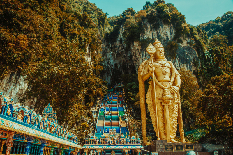 malaysia scenery picture temple statue scene 