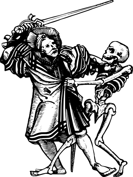 Man Fighting Death clip art