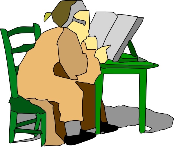 Man Sitting Reading Book clip art