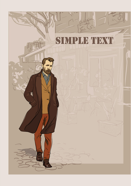 man with fashion background vector