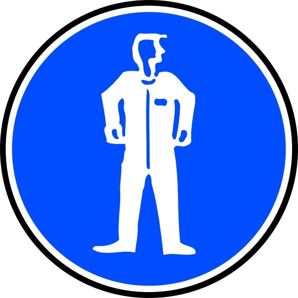 Mandatory Bodily Protection Blue Sign Sticker clip art 