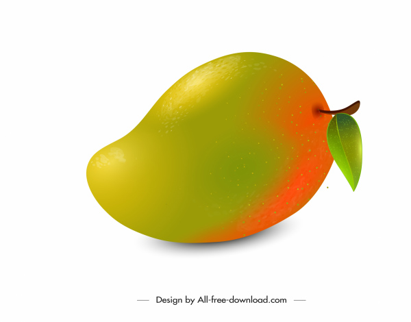 mango fruit icon shiny colored design