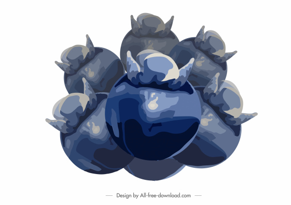 mangosteen fruit painting dark blue classic watercolor sketch