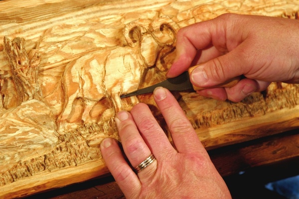 mantel carving hands 