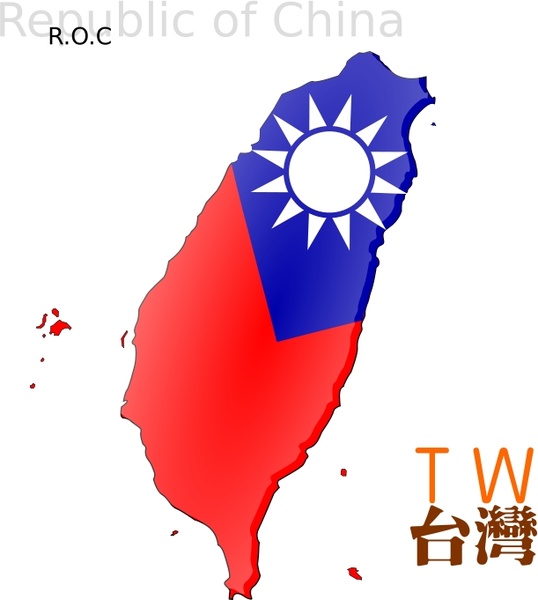 Map-based flag of Taiwan