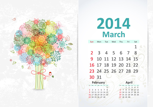 march14 calendar vector