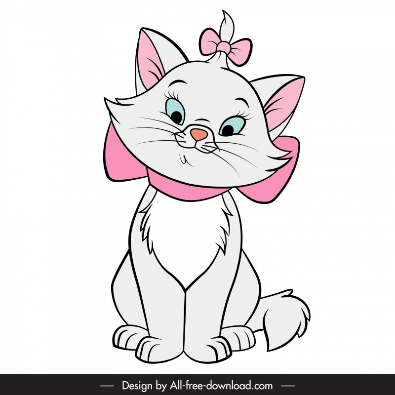 marie cat icon cute cartoon sketch