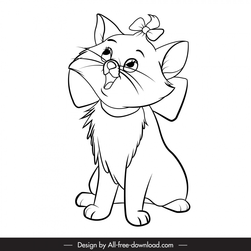 marie kitty icon cute handdrawn cartoon sketch