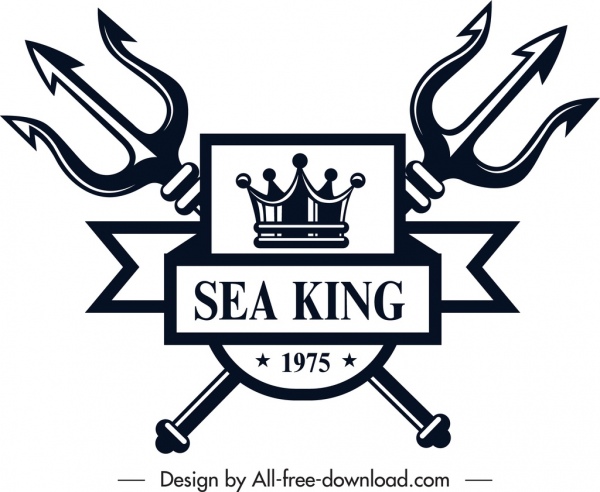 marine logo template royal emblem symmetrical sketch