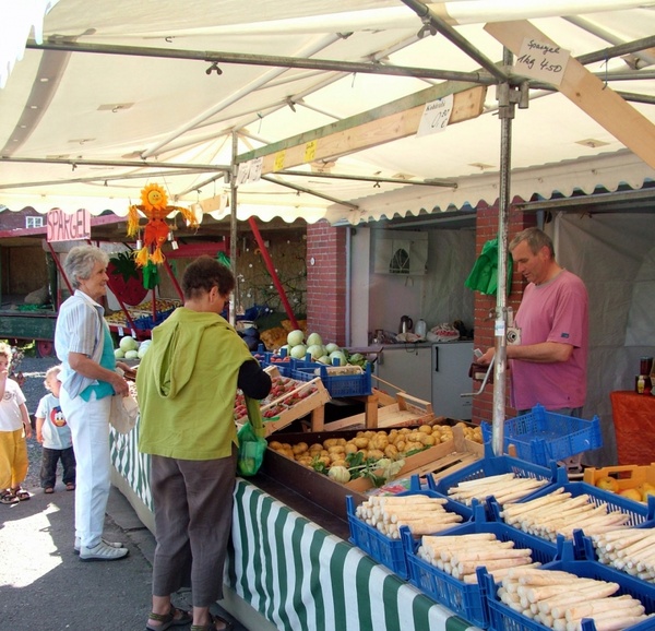 market stall with people