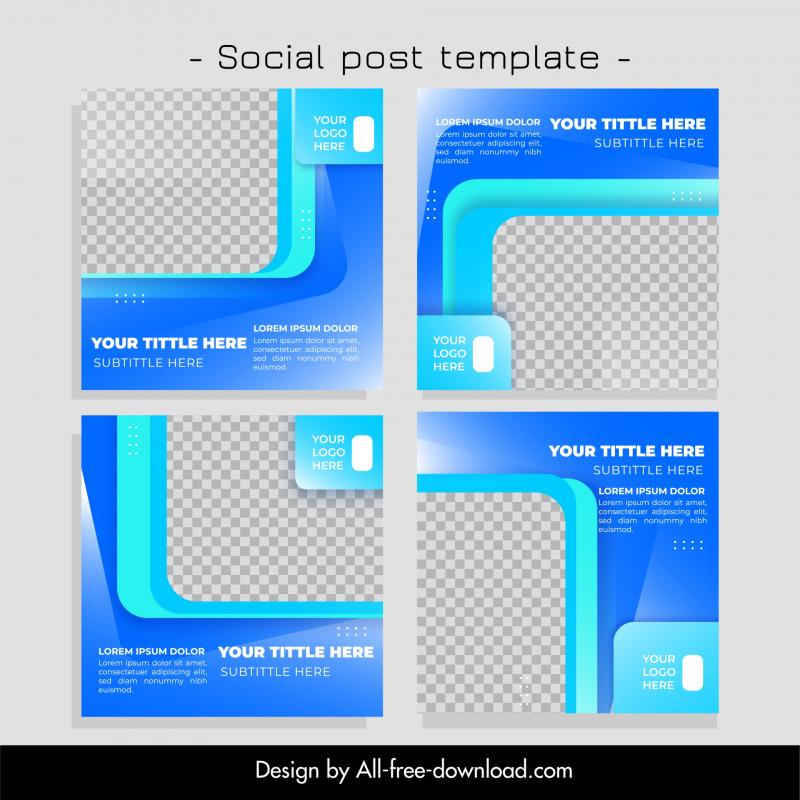 marketing social post templates modern checkered geometry layout 