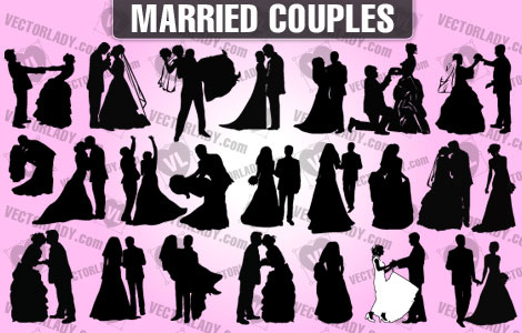 married couples silhouette