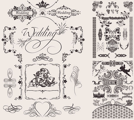married floral border vector