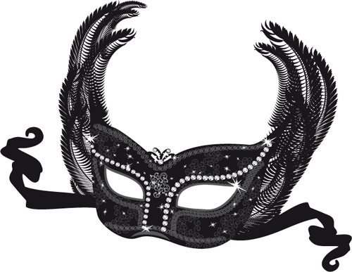 mask with masquerade design vector