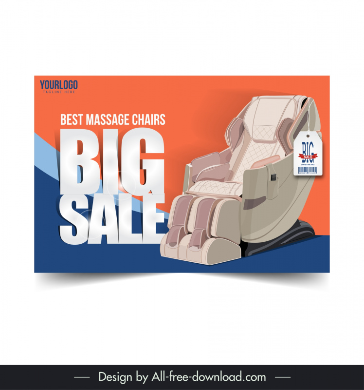 massage chairs advertising poster template modern 3d