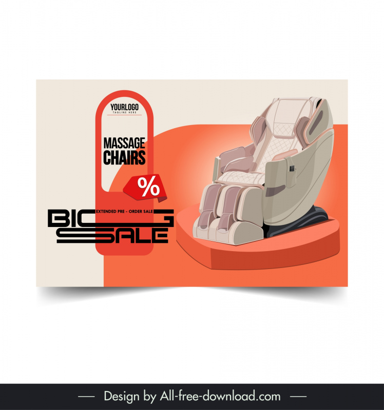 massage chairs sale poster template modern 3d