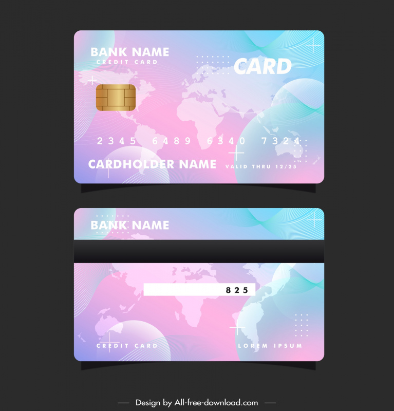 master card template elegant bright global map