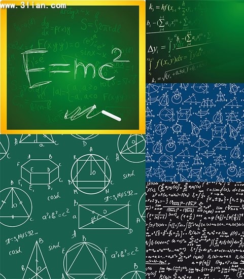 mathematical background templates chalkboard icons handdrawn formulas decor