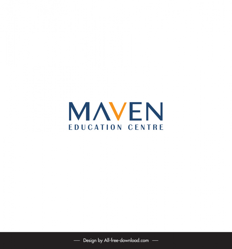 maven education centre logo elegant flat texts