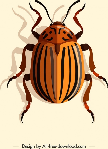 may bug icon 3d brown stripes decor