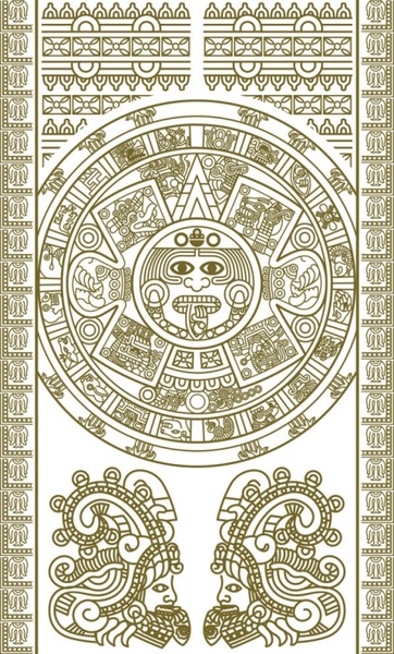 mayan patterns 02 vector