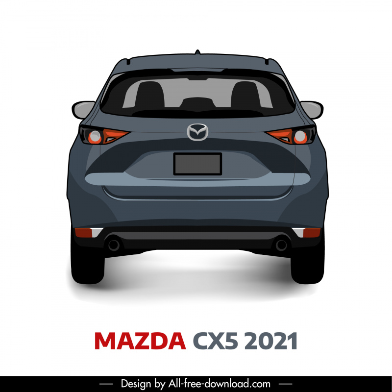 mazda cx5 2021 car model advertising template modern design rear view sketch