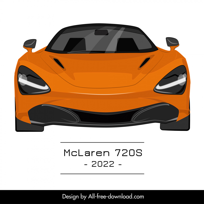 mclaren 720s 2022 car model icon modern front view sketch