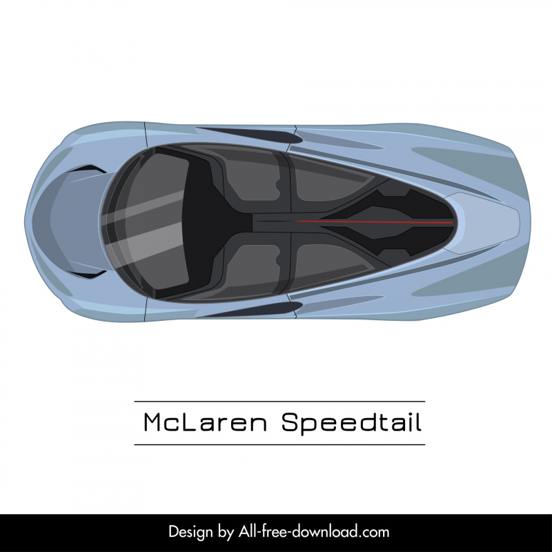 mclaren speedtail car model icon modern symmetric top view design 