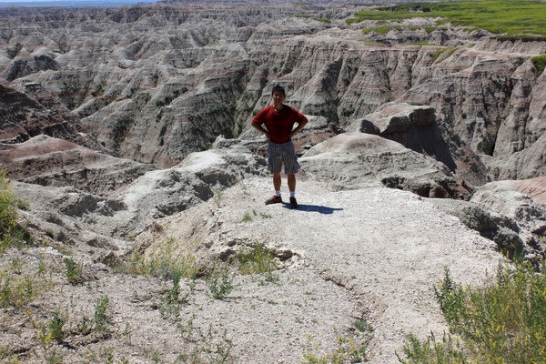 me standing at the edge of many buttes at badlands national park south dakota