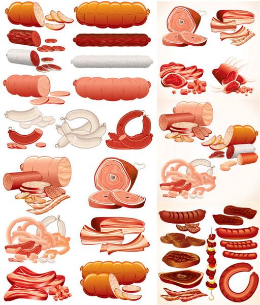 meat sausage vector