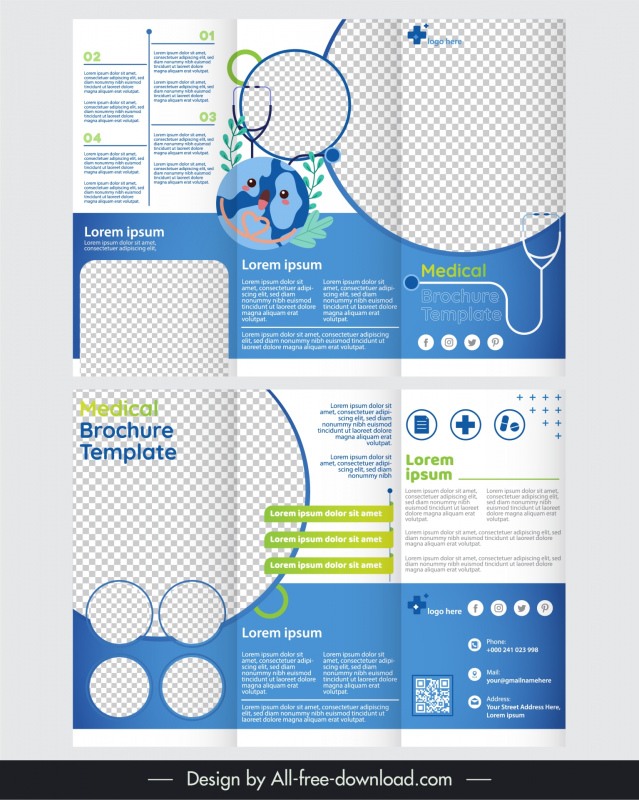 medical brochure template elegant trifold medical elements