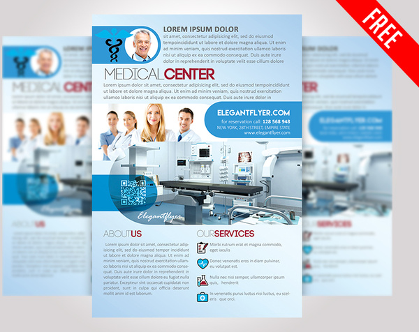 medical center free psd flyer template 