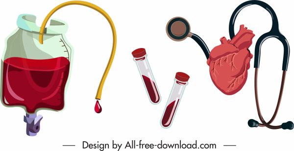 medical design elements tools heats sketch