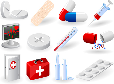 medical elements vector collection