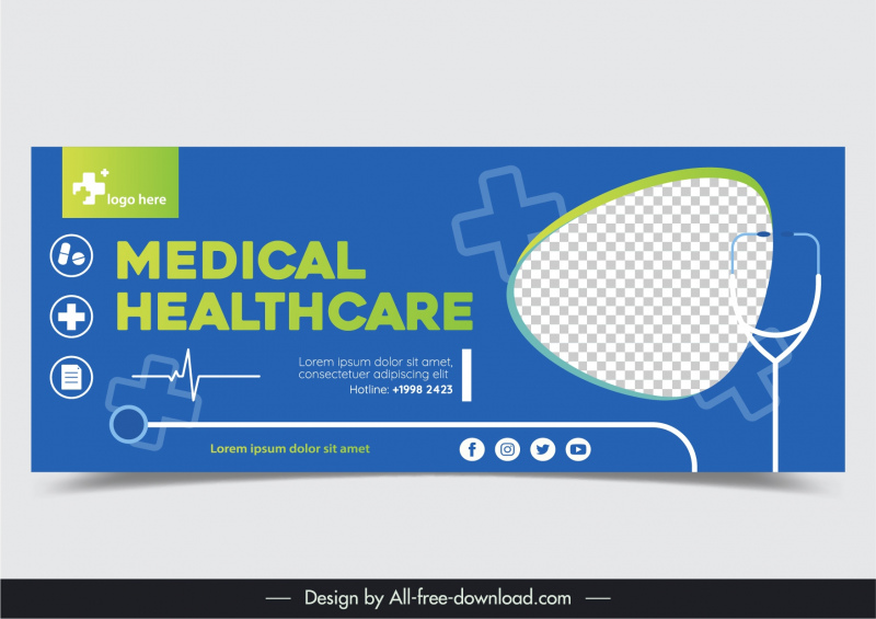  medical healthcare banner template flat elegant medical elements