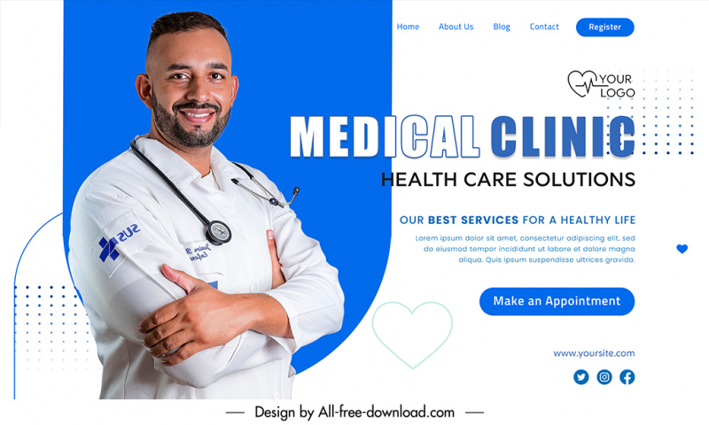 medical healthcare landing page template happy doctor