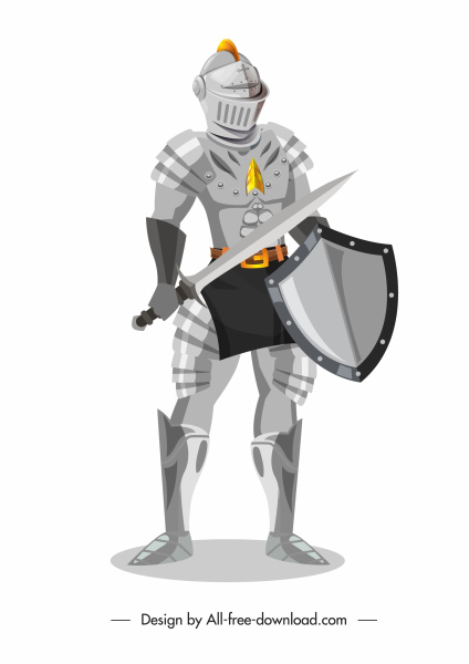 medieval knight icon ancient armor sketch standing gesture