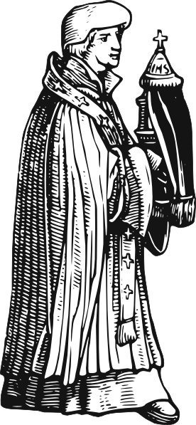 Medieval Priest With Sacrament clip art