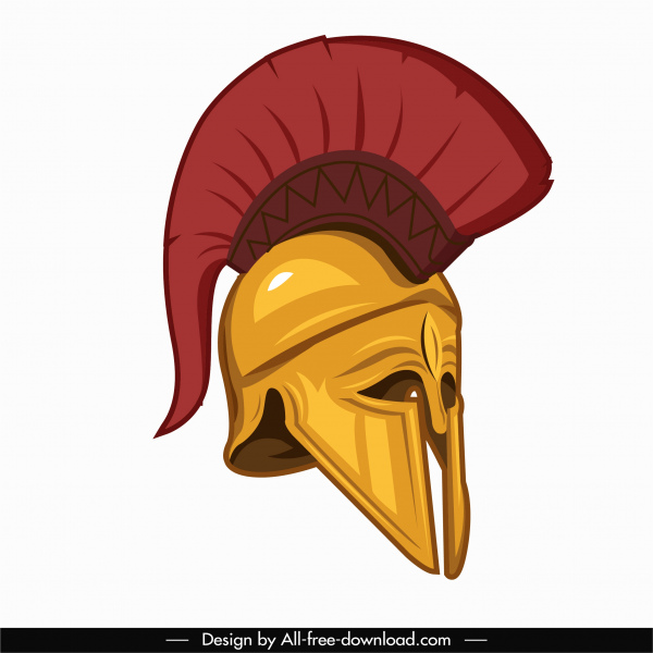 medieval warrior helmet icon colored 3d sketch