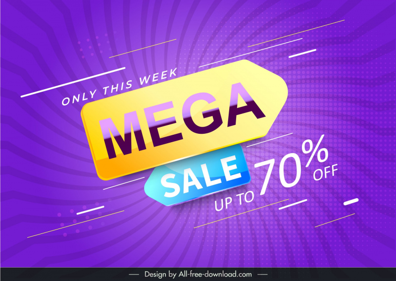 mega sale special offer template dynamic whirled arrows