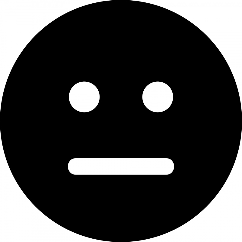 meh emotion icon flat black white contrast symmetric circle face outline