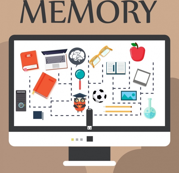 memory background computer screen objects icons decor