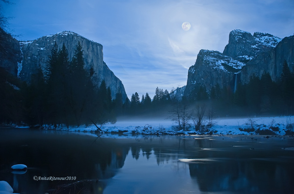 merced river moonrise