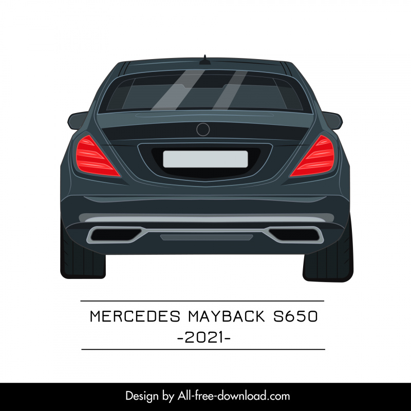 mercedes maybach s 650 2021 car model icon flat back view sketch modern design 