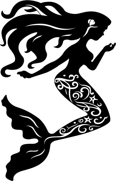 Download Mermaid silhouette Free vector in Encapsulated PostScript ...