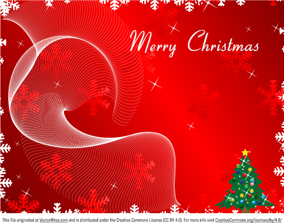 merry christmas greeting card on red background vector