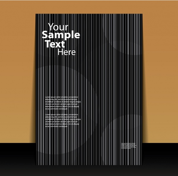 brochure cover template dark contrast vertical lines decor