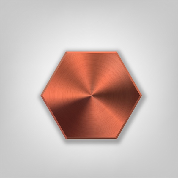Metal hexagon button