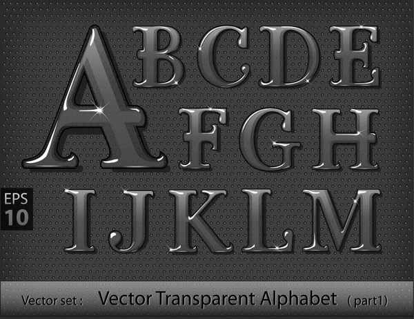 metallic letters vector