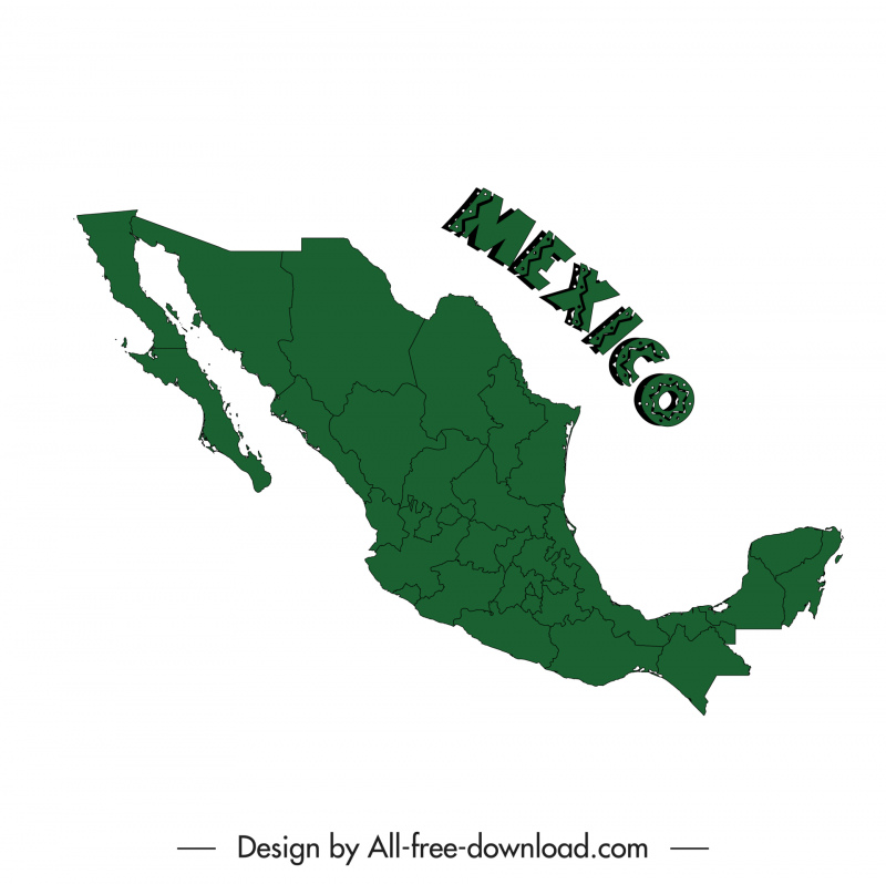 mexico advertising banner flat map sketch 